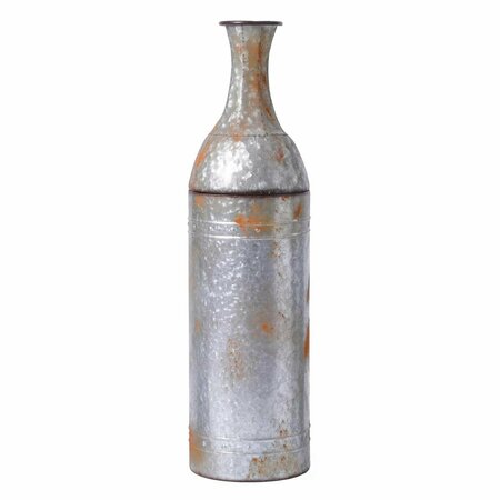 FORO 33 in. Rustic Farmhouse Style Galvanized Metal Floor Vase Decoration - Medium FO2641816